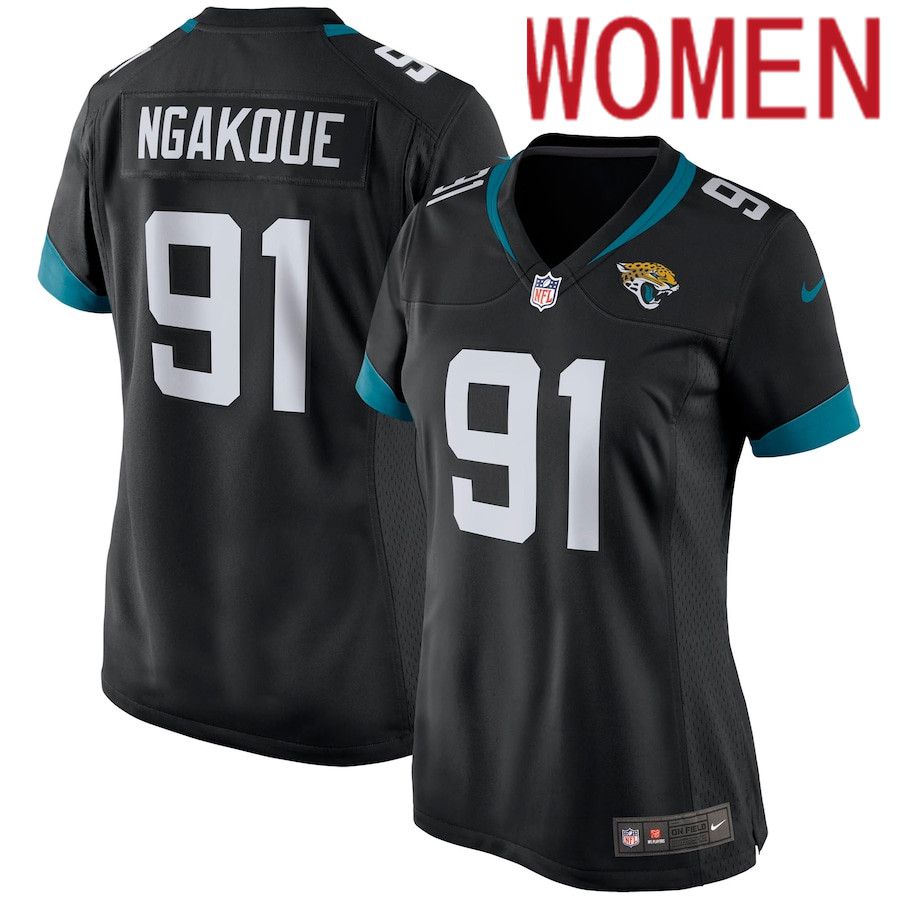Cheap Women Jacksonville Jaguars 91 Yannick Ngakoue Nike Black Game Player NFL Jersey